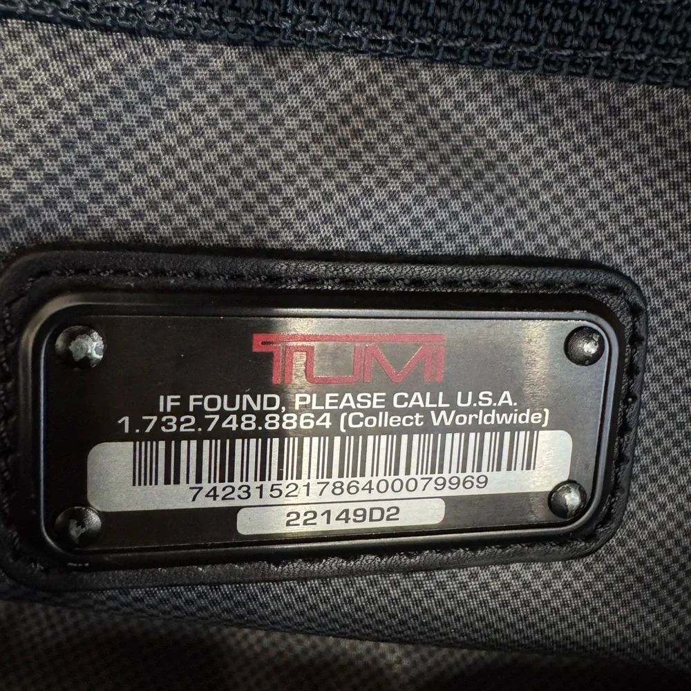 TUMI Alpha 2 Large Soft Travel Satchel in Black Bag